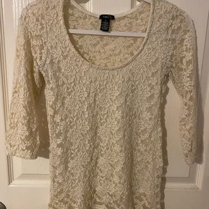 Cream Lace Top